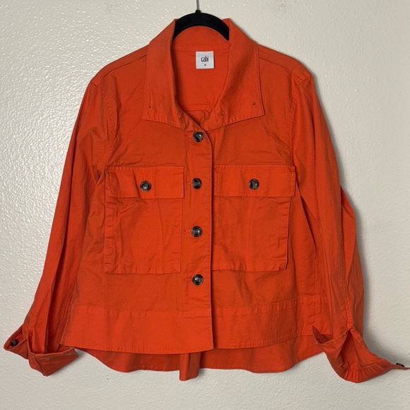 Cabi Resort Jacket Tiger Lily orange Woman's size medium boxy swing jacket 5098 - Picture 5 of 16